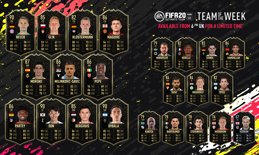 FIFA 20 TOTW 23 all players included in the twenty third Team of the Week from 19th February Eurogamer