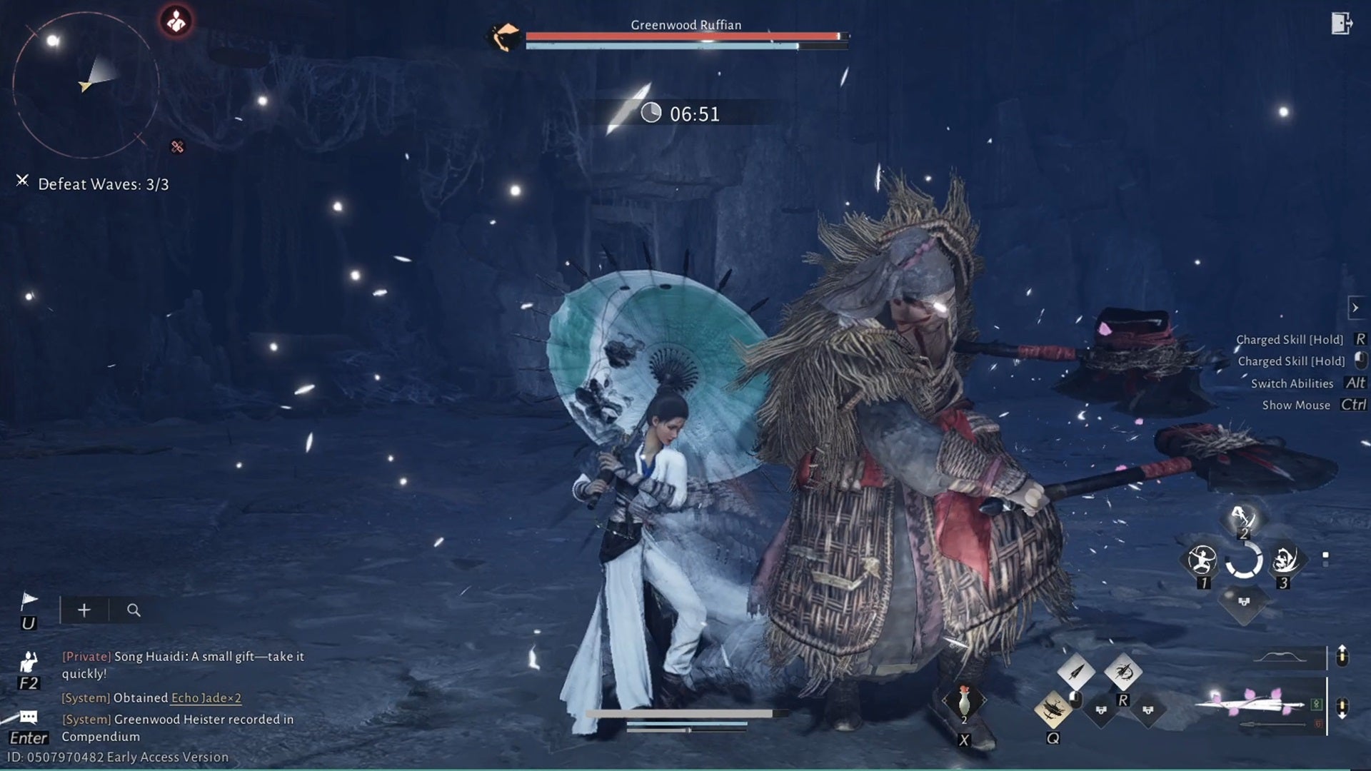 Fighting against a Greenwood Ruffian boss in a Breakthrough arena in Where Winds Meet. - 5