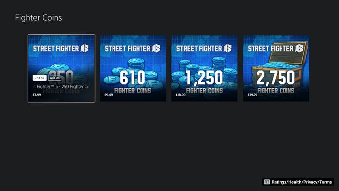 Fighter Coins in the PSN store