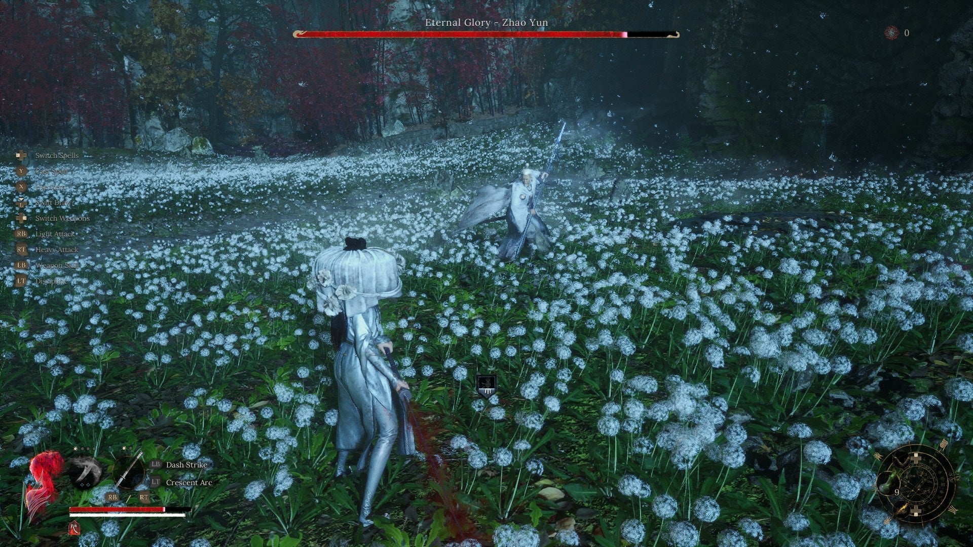 Facing the boss Eternal Glory - Zhao Yun in a field of white flowers in Wuchang Fallen Feathers. - 1