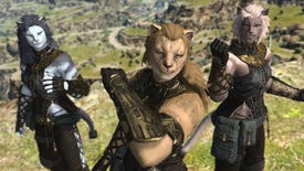 Female Hrothgar characters in Final Fantasy 14's Dawntrail expansion