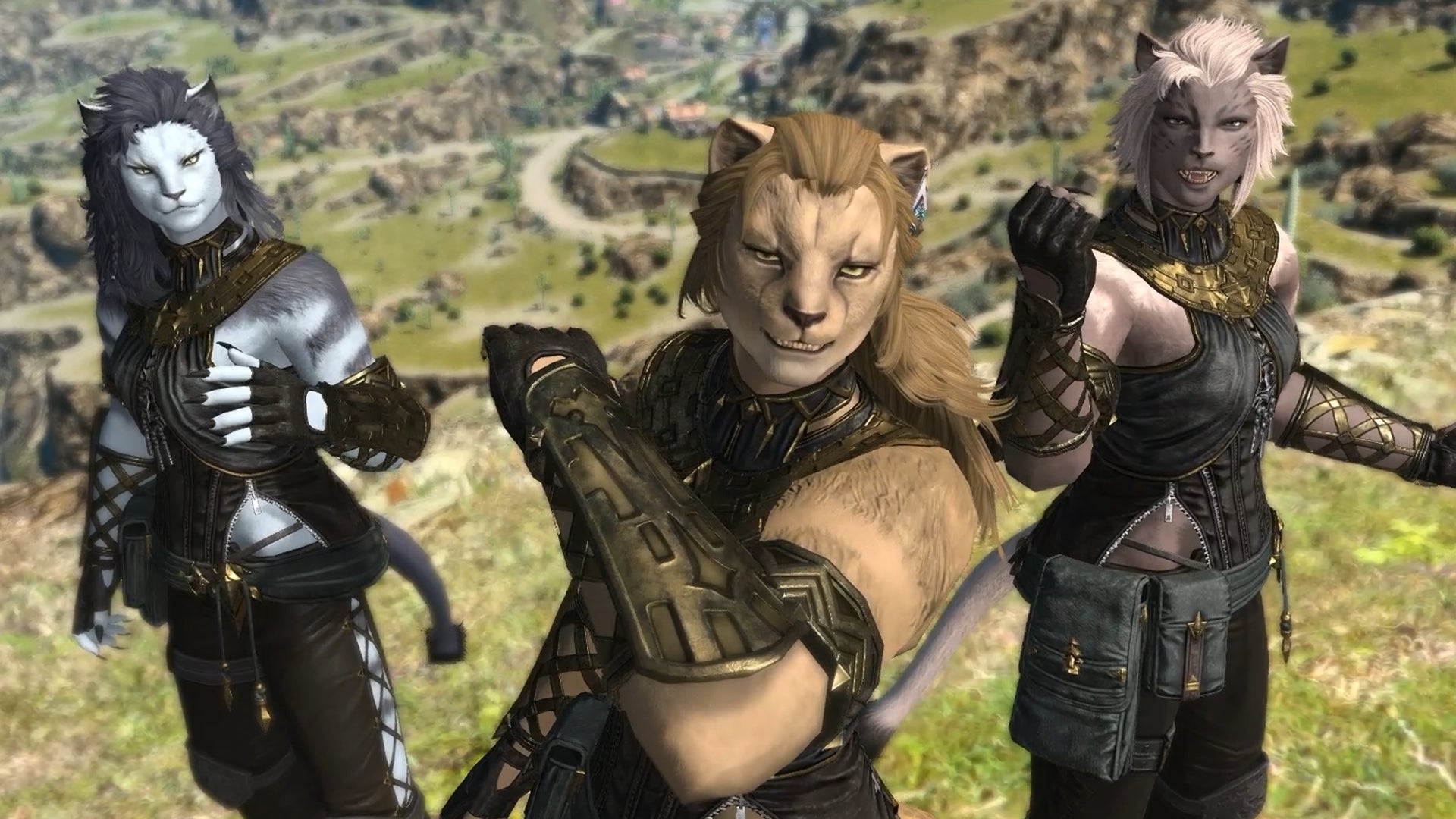 Female Hrothgar characters in Final Fantasy 14's Dawntrail expansion - 1