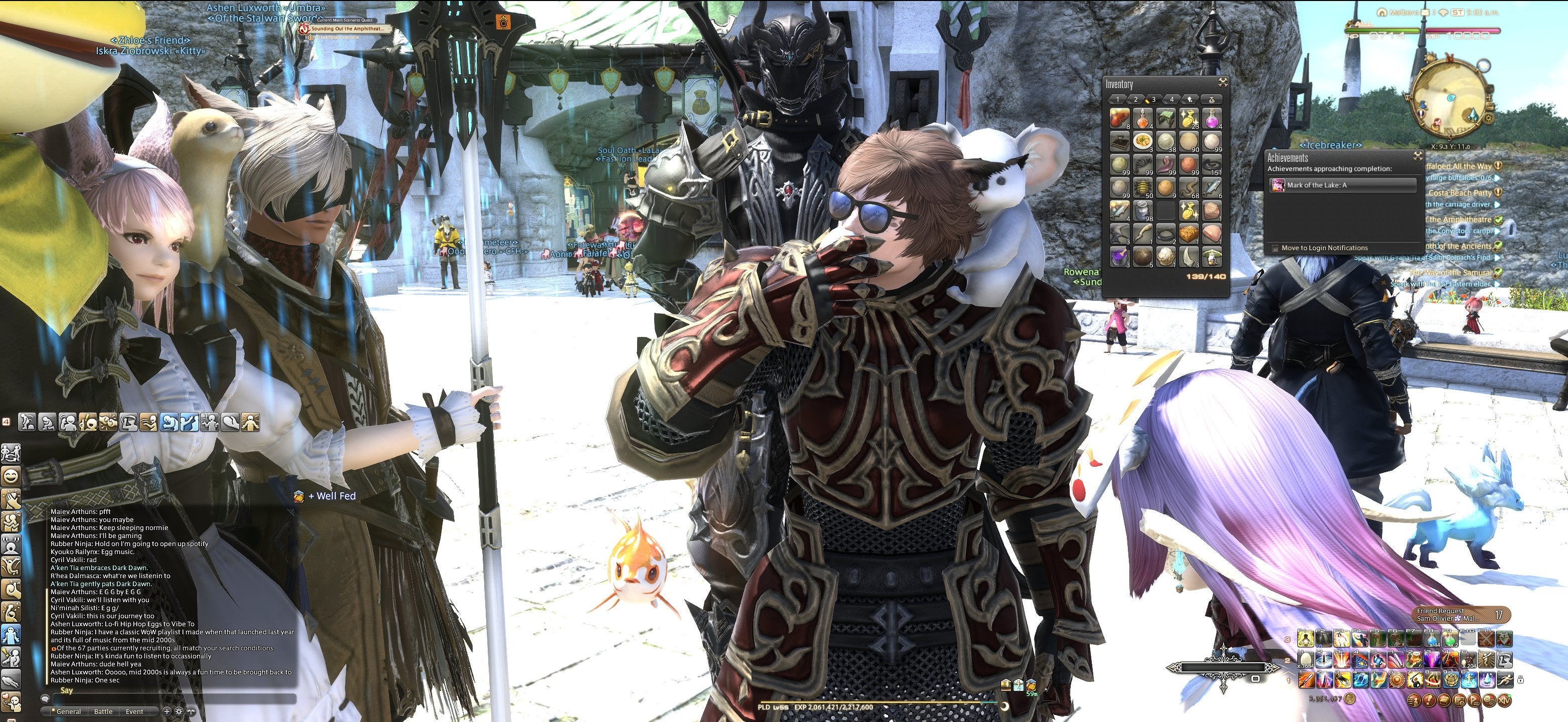 Final Fantasy 14 player eats 999 eggs in front of large crowd