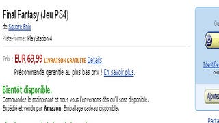 Final Fantasy PS4 listed by Amazon France