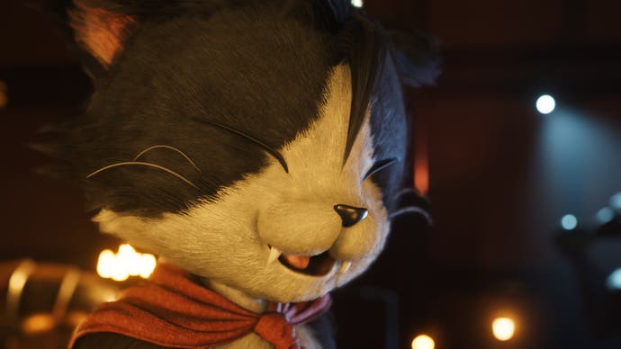 Close up of Cait Sith in Final Fantasy 7 Rebirth