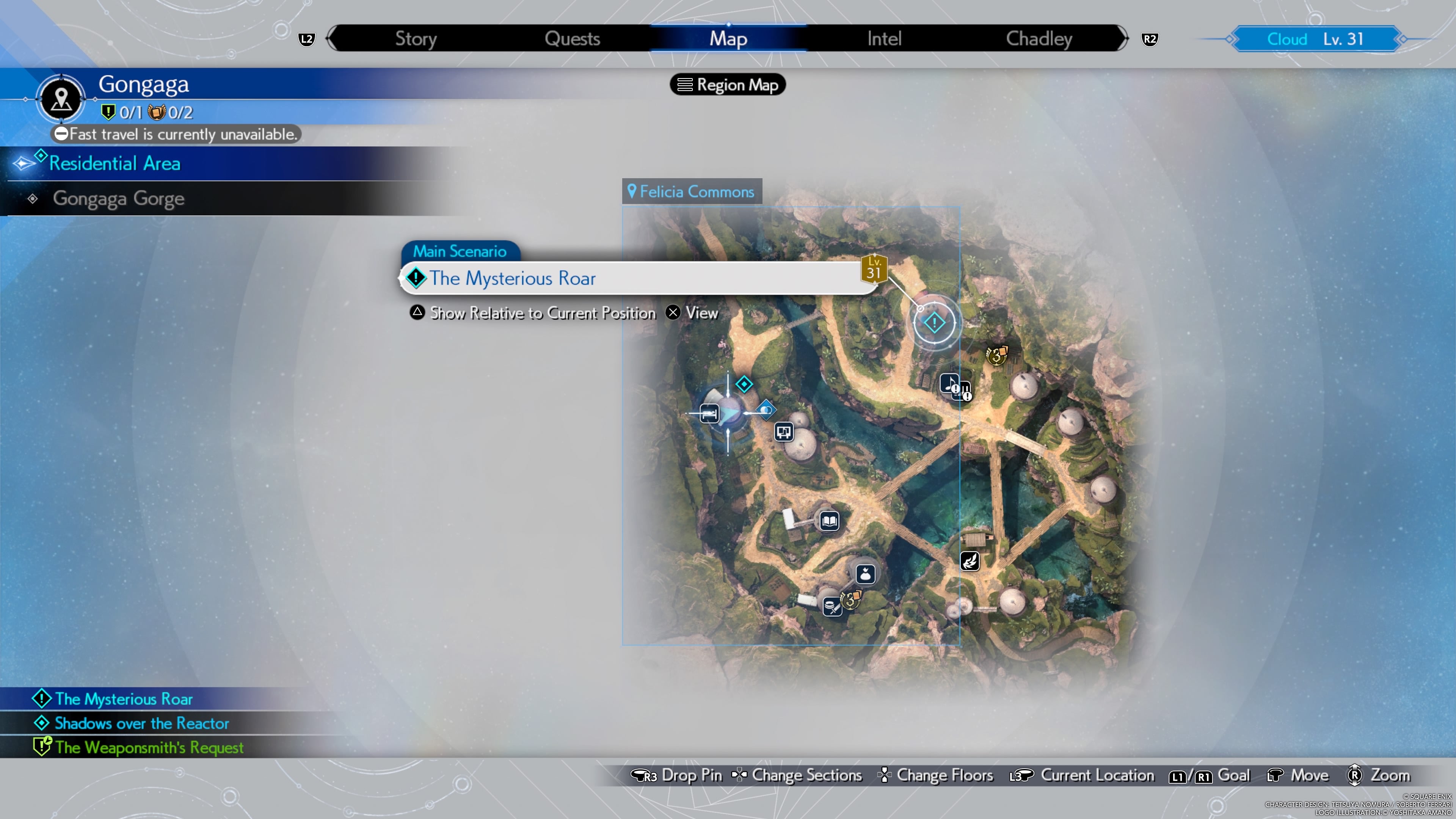 Map showing the location of Yuffie&rsquo;s Bird of Prey weapon in Final Fantasy 7 Rebirth.