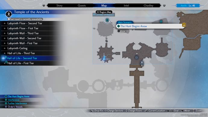 Map showing the location of Red 13's Brinsingamen weapon in Final Fantasy 7 Rebirth.