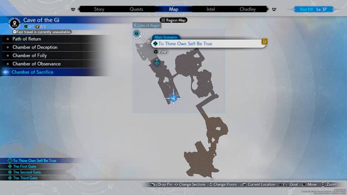 Map showing the location of Barret’s Calamitous Bazooka weapon in Final Fantasy 7 Rebirth.