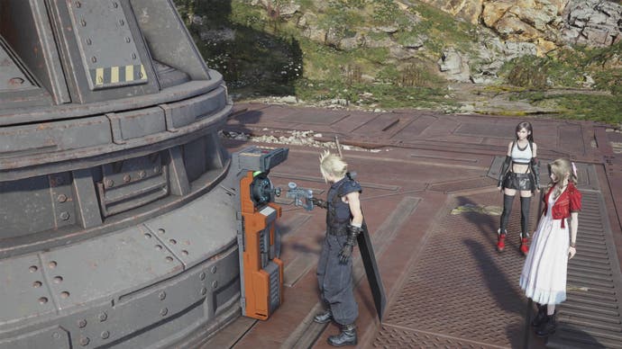 final fantasy 7 rebirth cloud activating remnawave tower with tifa and aerith