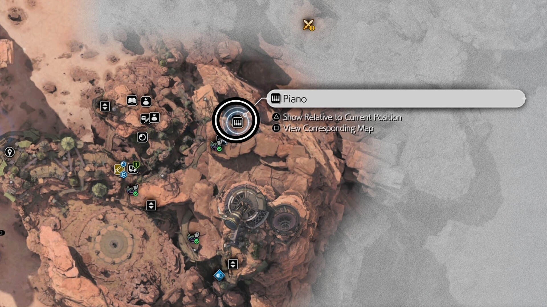 final fantasy 7 rebirth cosmo canyon piano map location