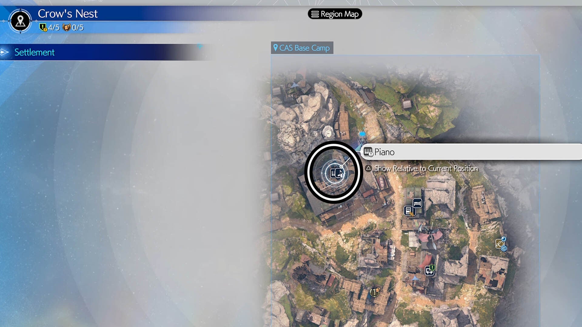 final fantasy 7 rebirth crows nest piano on our way sheet music map location