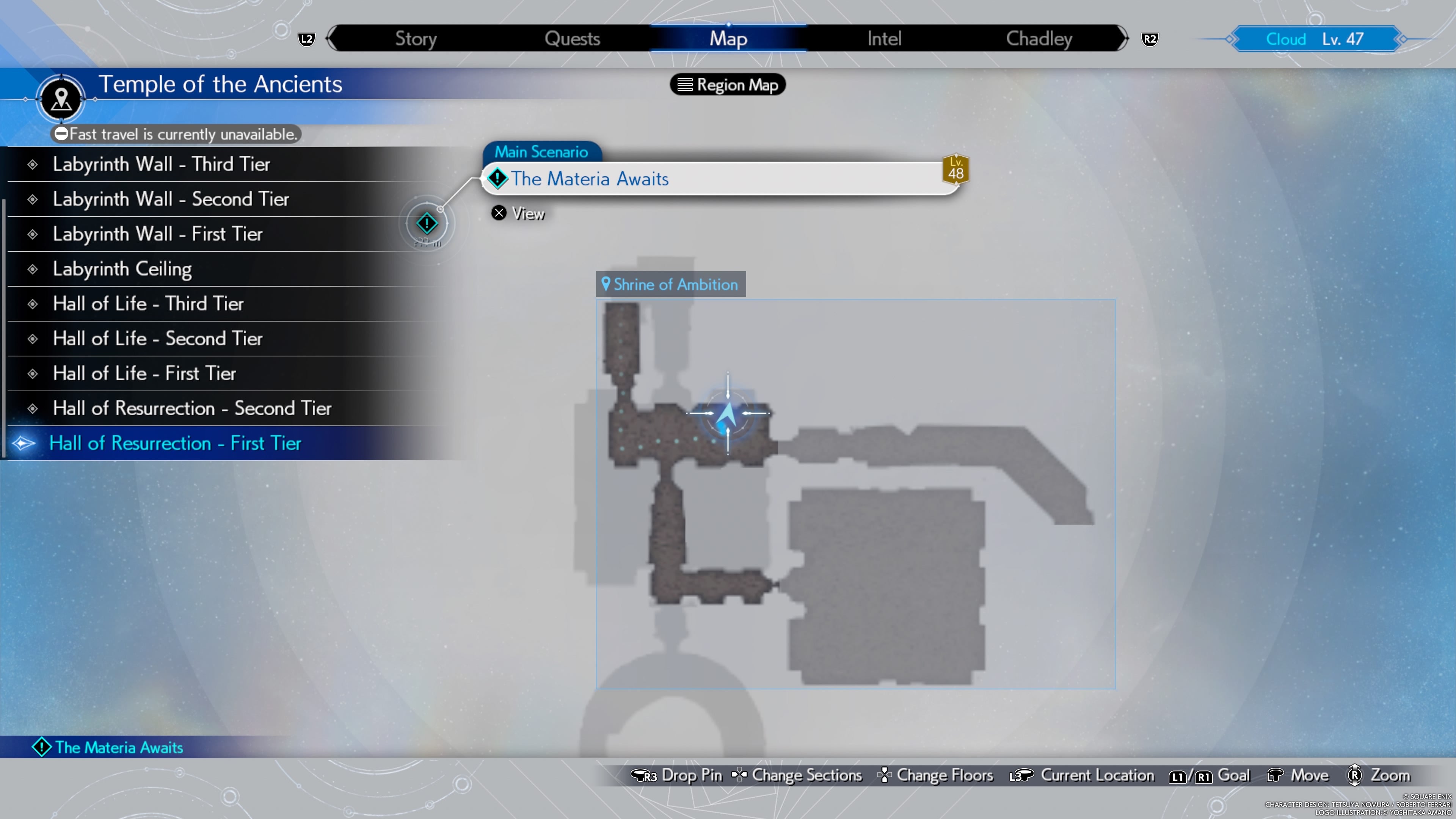 Map showing the location of Yuffie&rsquo;s Fuma Shuriken weapon in Final Fantasy 7 Rebirth.