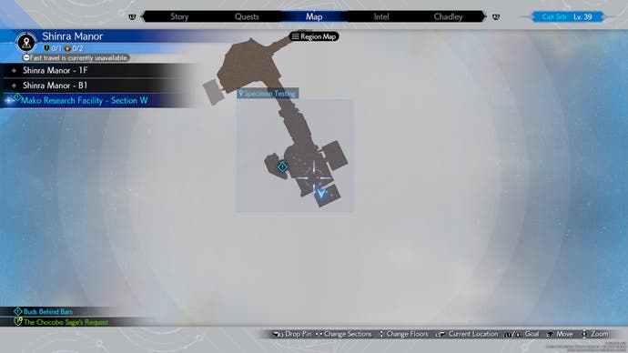 Map showing the location of Cait Sith's Golden Megaphone weapon in Final Fantasy 7 Rebirth.