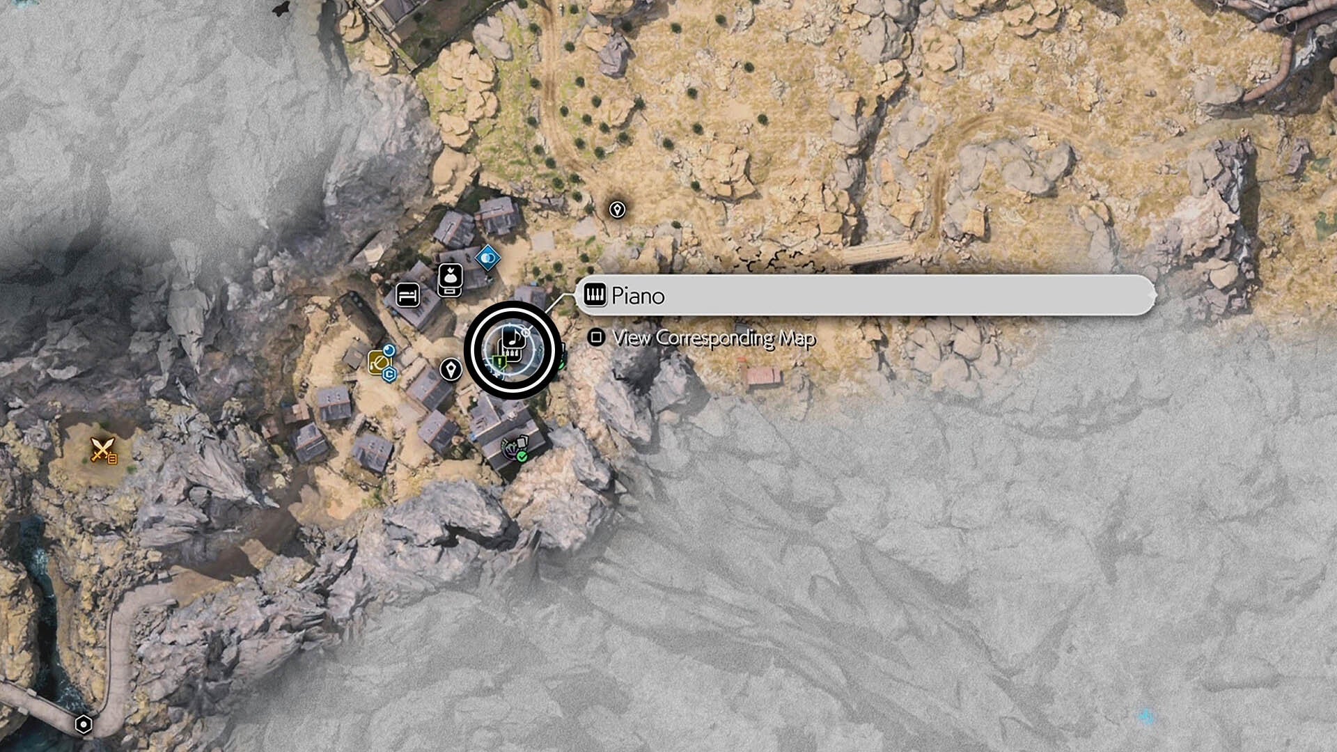 final fantasy 7 rebirth nibelheim piano and sheet music map location