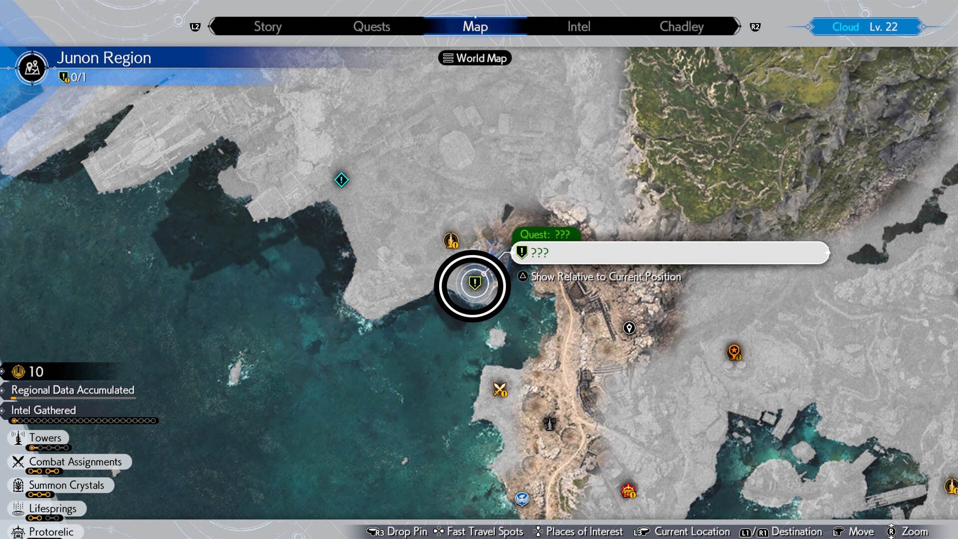 final fantasy 7 rebirth stuck in a rut junon quest map location circled