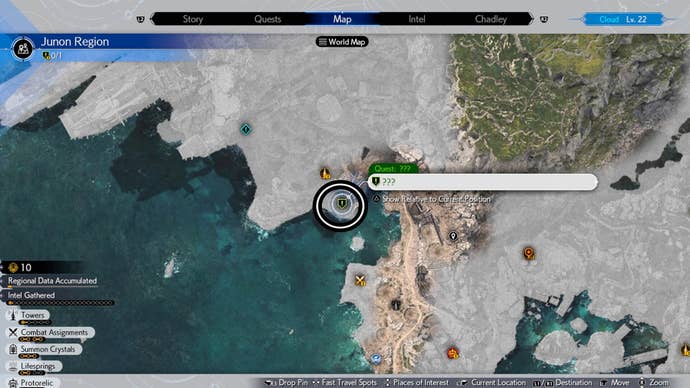 final fantasy 7 rebirth stuck in a rut junon quest map location circled