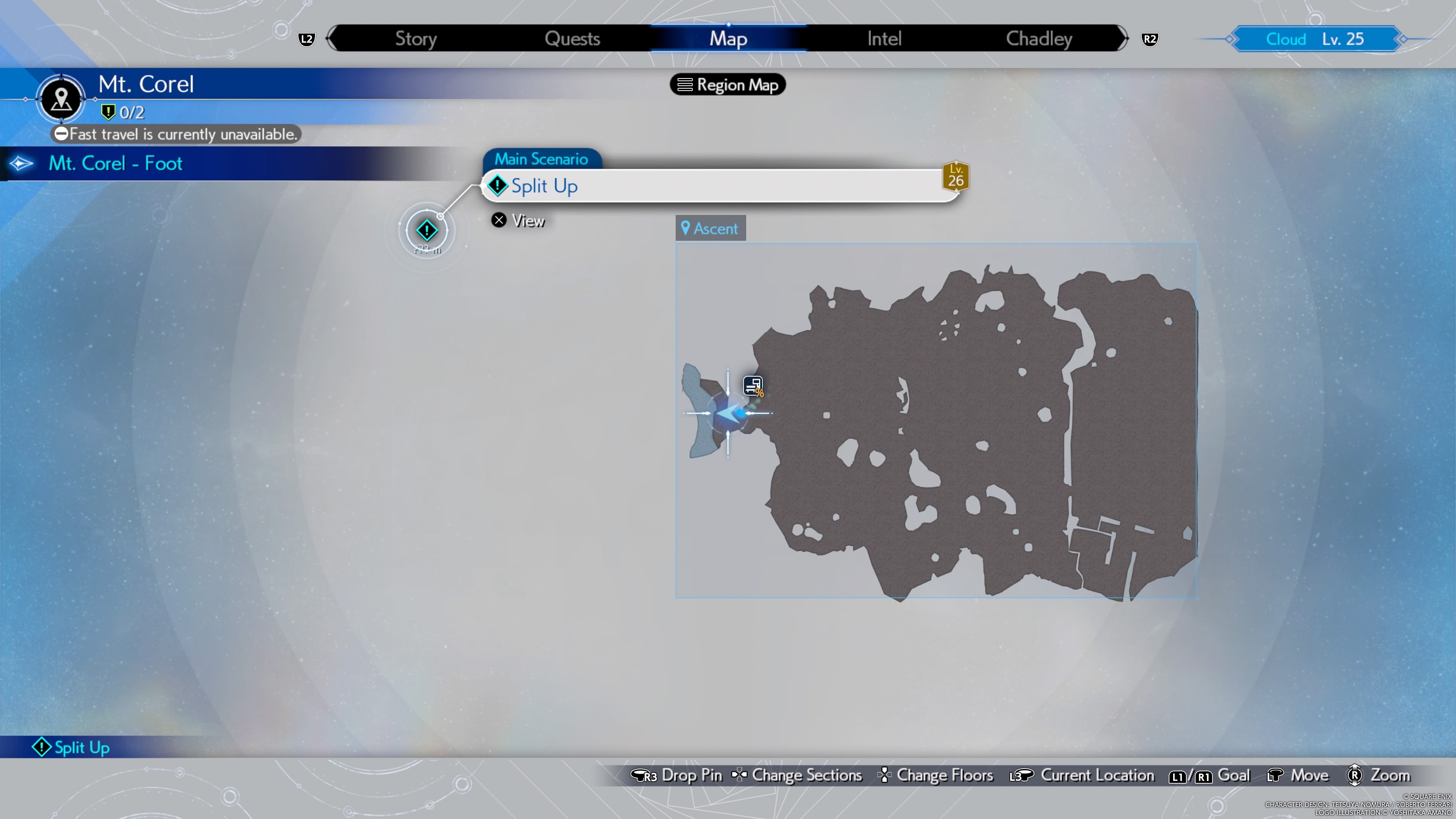 Map showing the location of Aerith&rsquo;s Wizard&rsquo;s Rod weapon in Final Fantasy 7 Rebirth.