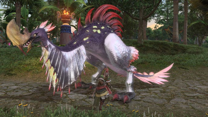 A feathered beast in Final Fantasy XIV: Dawntrail.