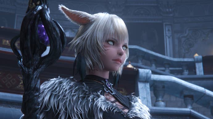 A rabbit person in a Final Fantasy XIV: Endwalker screenshot.