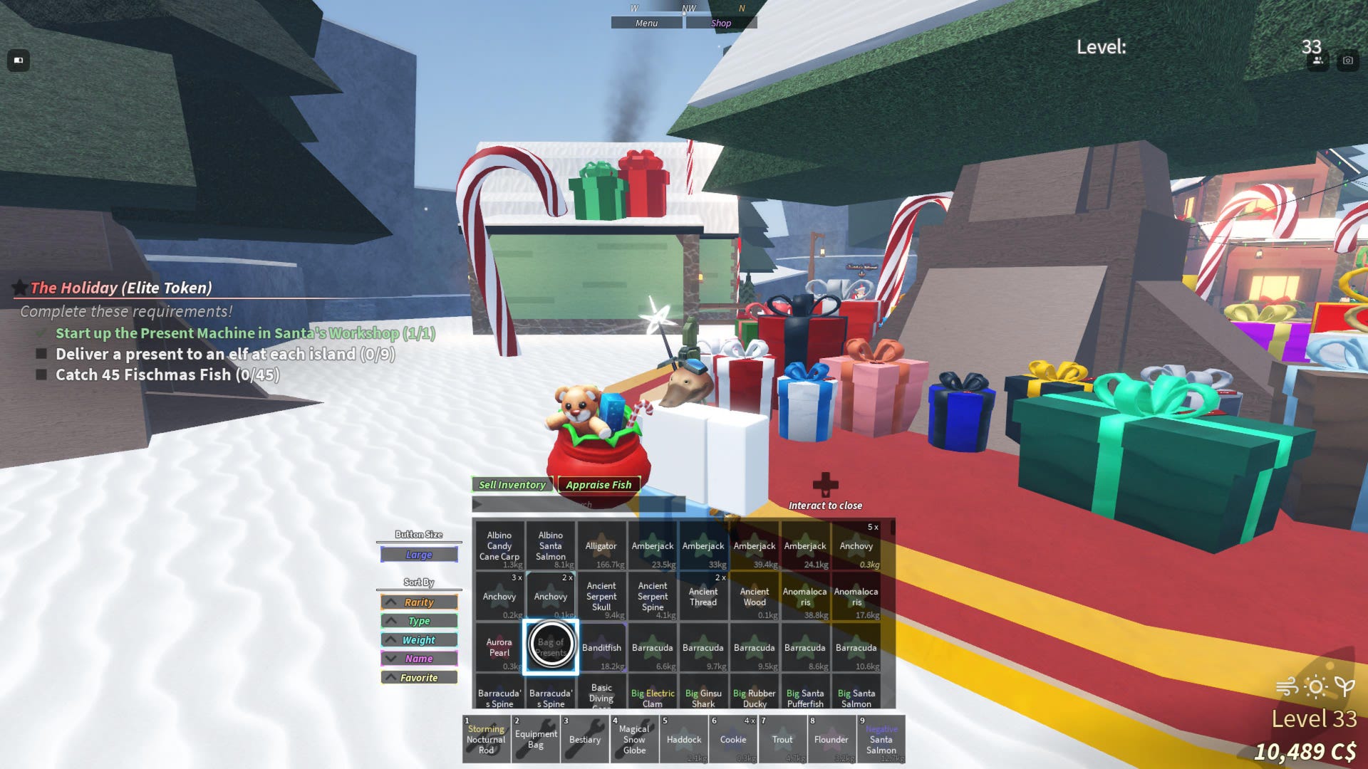 Top Fisch Inventory Fisch: How to deliver a present to an elf on all 9 islands | VG247