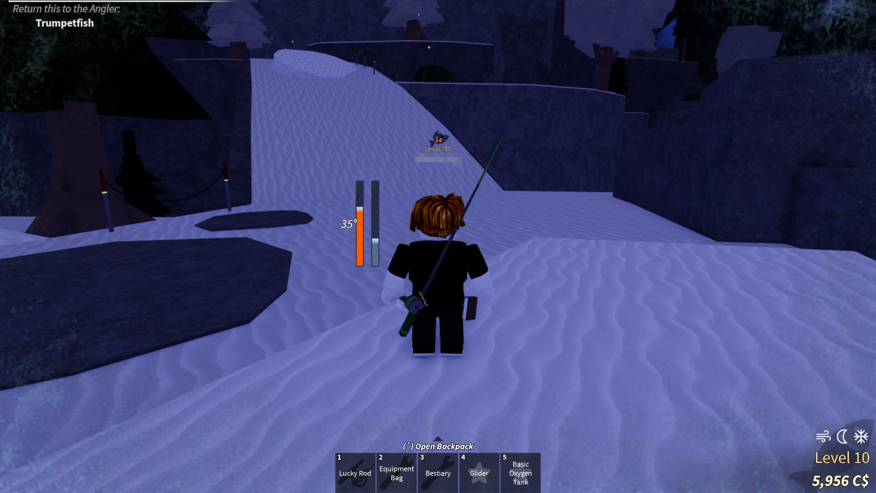 A bridge in Fisch near where the Avalanche Totem is located.