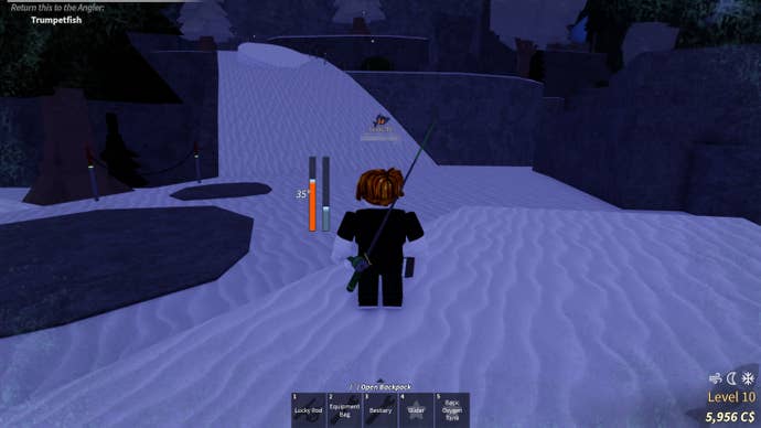 A bridge in Fisch near where the Avalanche Totem is located.