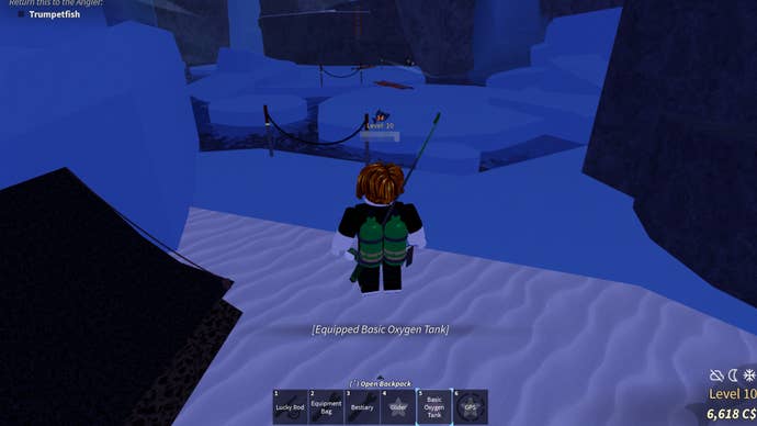 The point where players begin climbing the Northern Expedition mountain in Fisch.