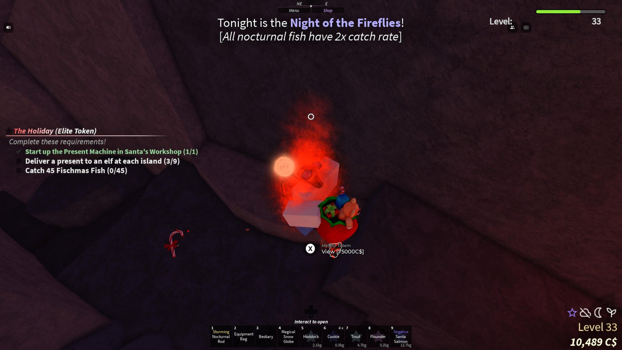 A fisherman climbing the inside of the Roslit Volcano in Fisch. - 7