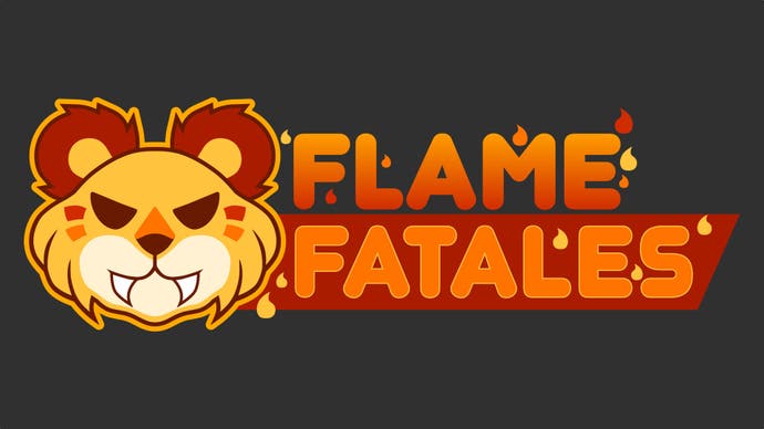 The fiery orange Flame Fatales logo.