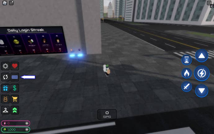A screenshot from FLASHPOINT: Worlds Collide in Roblox showing the game’s codes button.