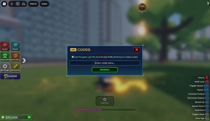 Codes redemption box in Flashpoint Worlds Collide.