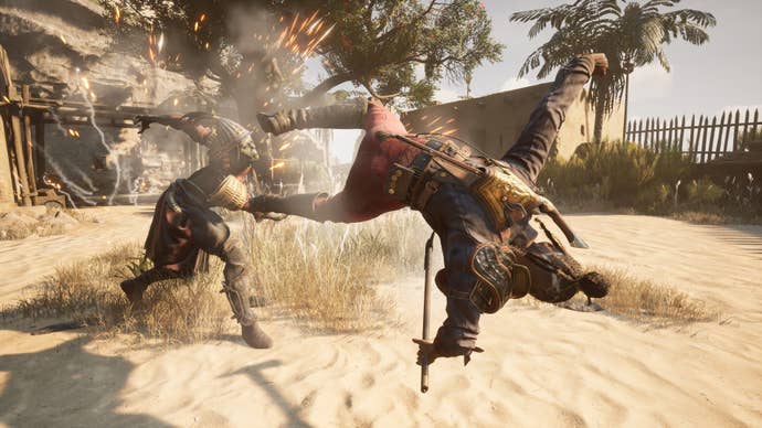 Nor flips away from an undead enemy in Flintlock: The Siege Of Dawn.