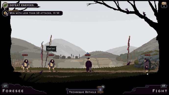 Three goons look the subordinate connected a level plain, with hills rolling successful the background.