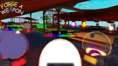 The header image of Forge a Weapon in Roblox.