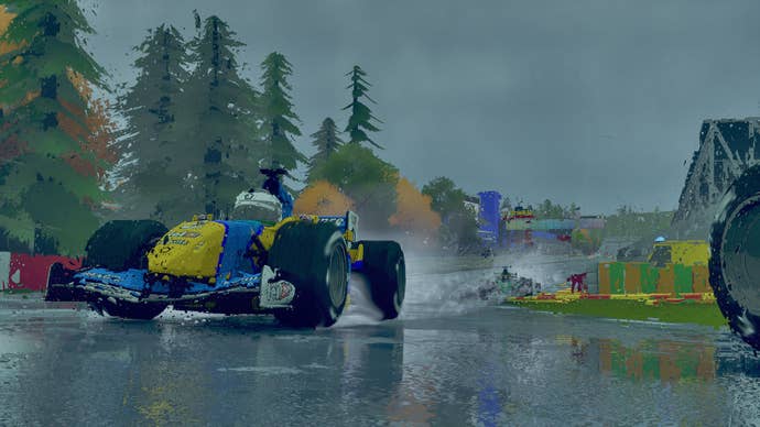 Some mid-2000s F1 cars racing successful the bedewed successful Formula Legends.