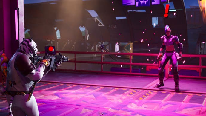 fornite player facing ringmaster scarr in control room