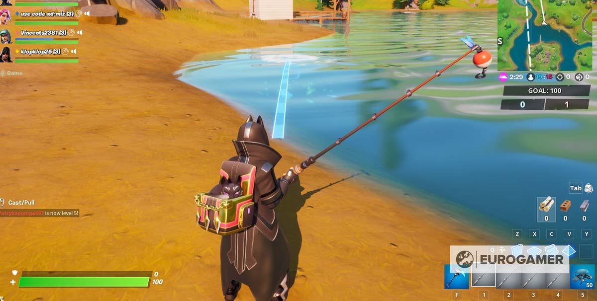 Fortnite Fishing - how to catch a weapon and fishing locations explained,  including fish chart