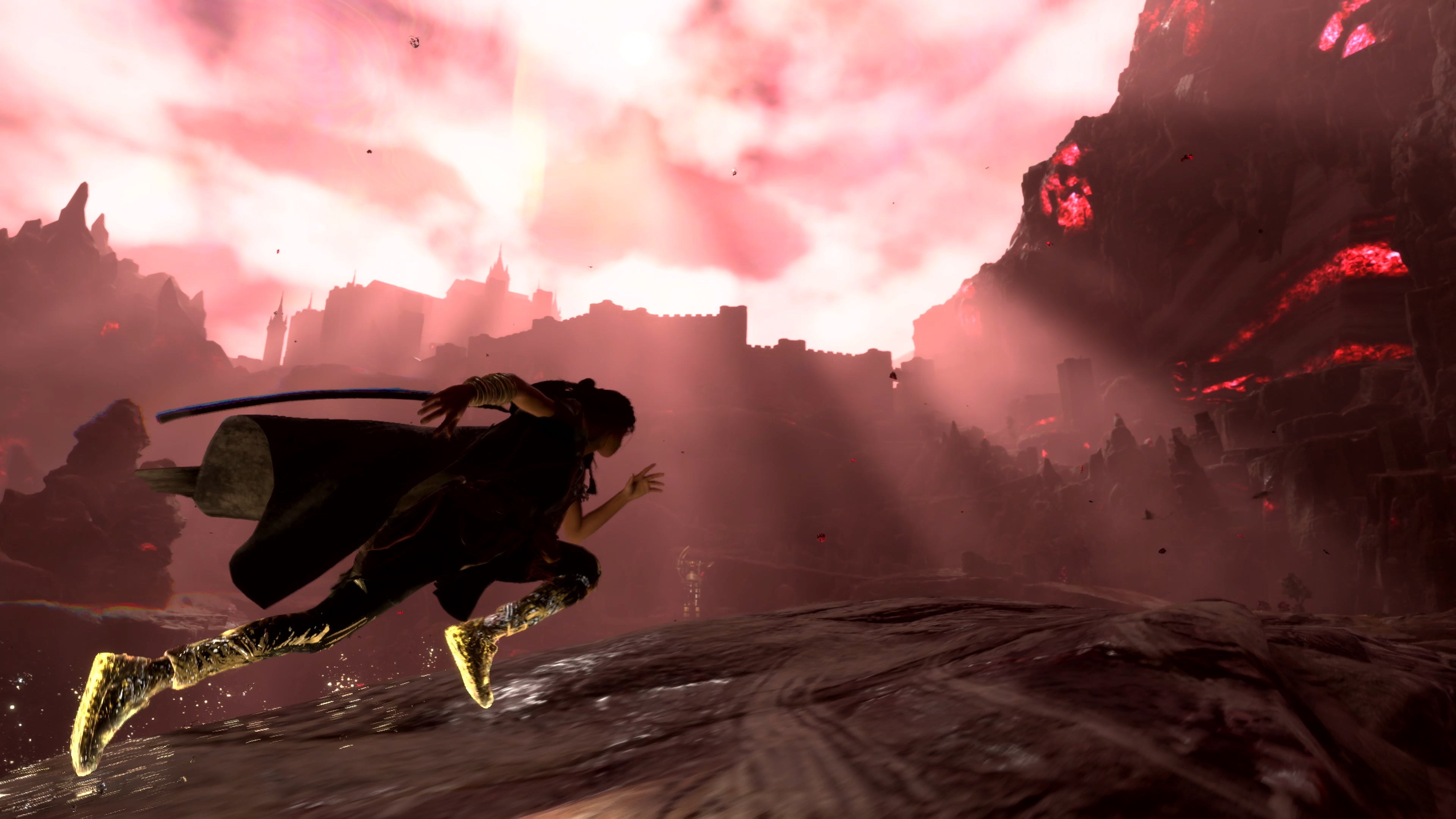 Frey using her magical parkour ability, Flow, in Forspoken