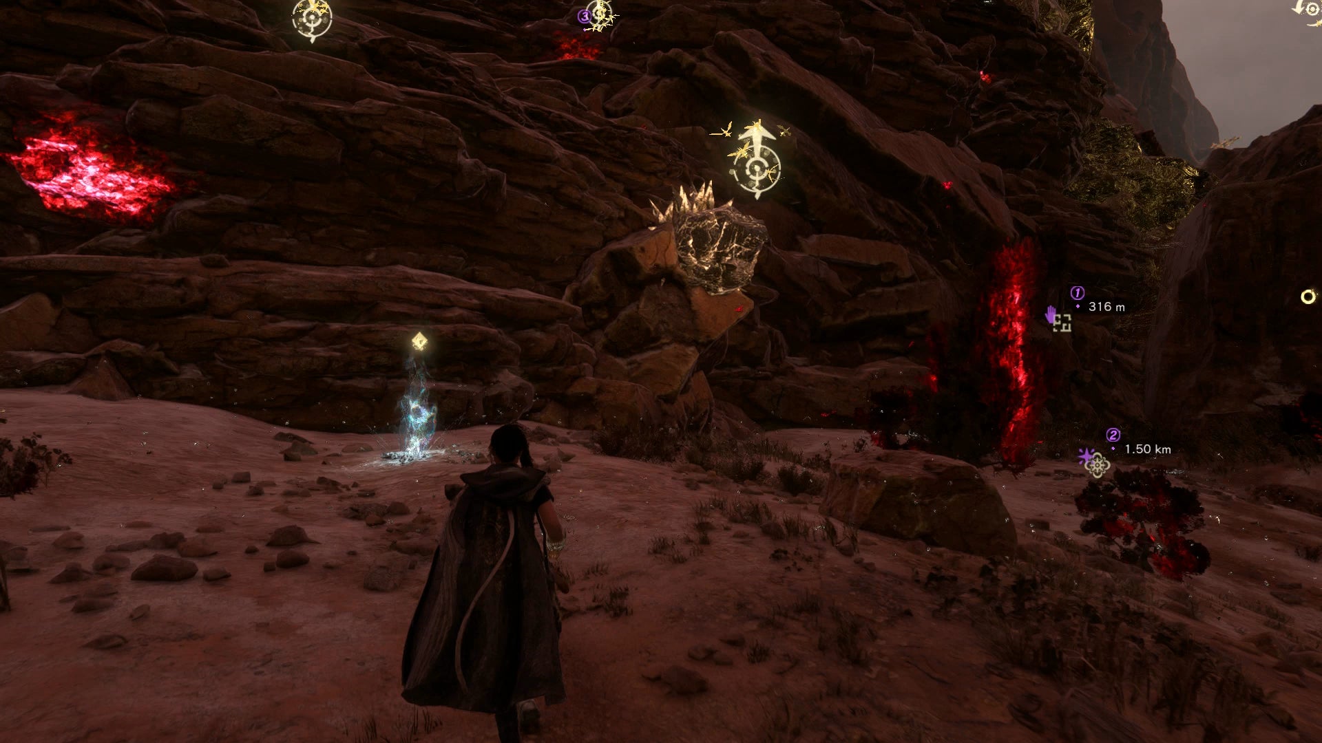 A highlighted yellow golden stone that launches Frey into the air in Forspoken - 4