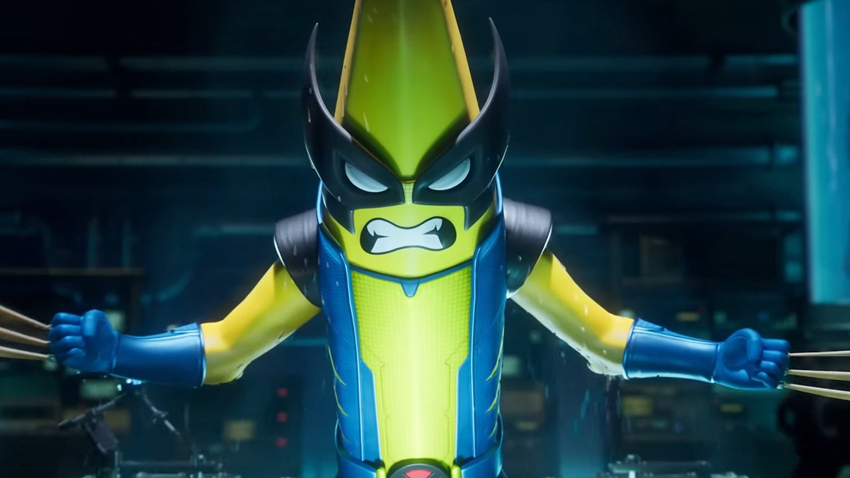 Peely from Fortnite wearing a Wolverine-themed skin. - 1