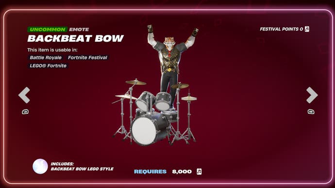 A tiger standing on the seat of a drumkit with their arms in the air on a deep red background.