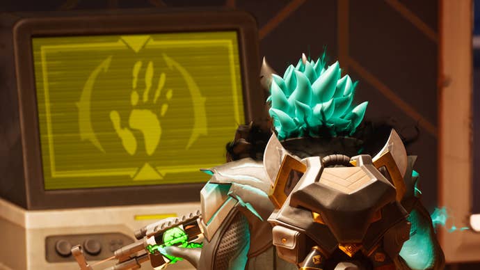 fortnite blue cerberus facing midas service station console