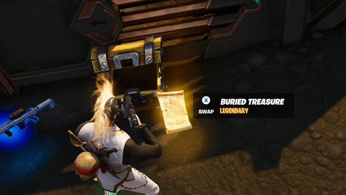 fortnite buried treasure map in gold chest