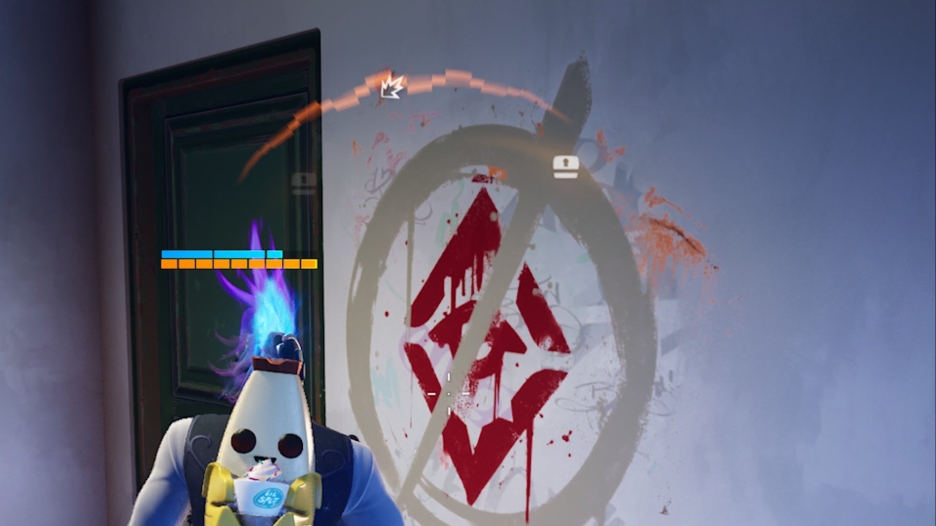 fortnite c5s1 the underground symbol on plain house wall