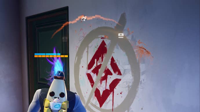 fortnite c5s1 the underground symbol on plain house wall