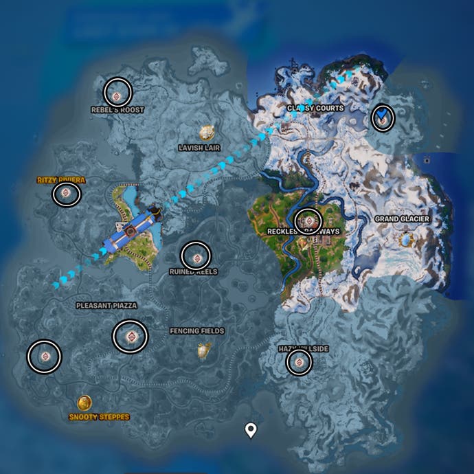 fortnite c5s1 weapon case map locations