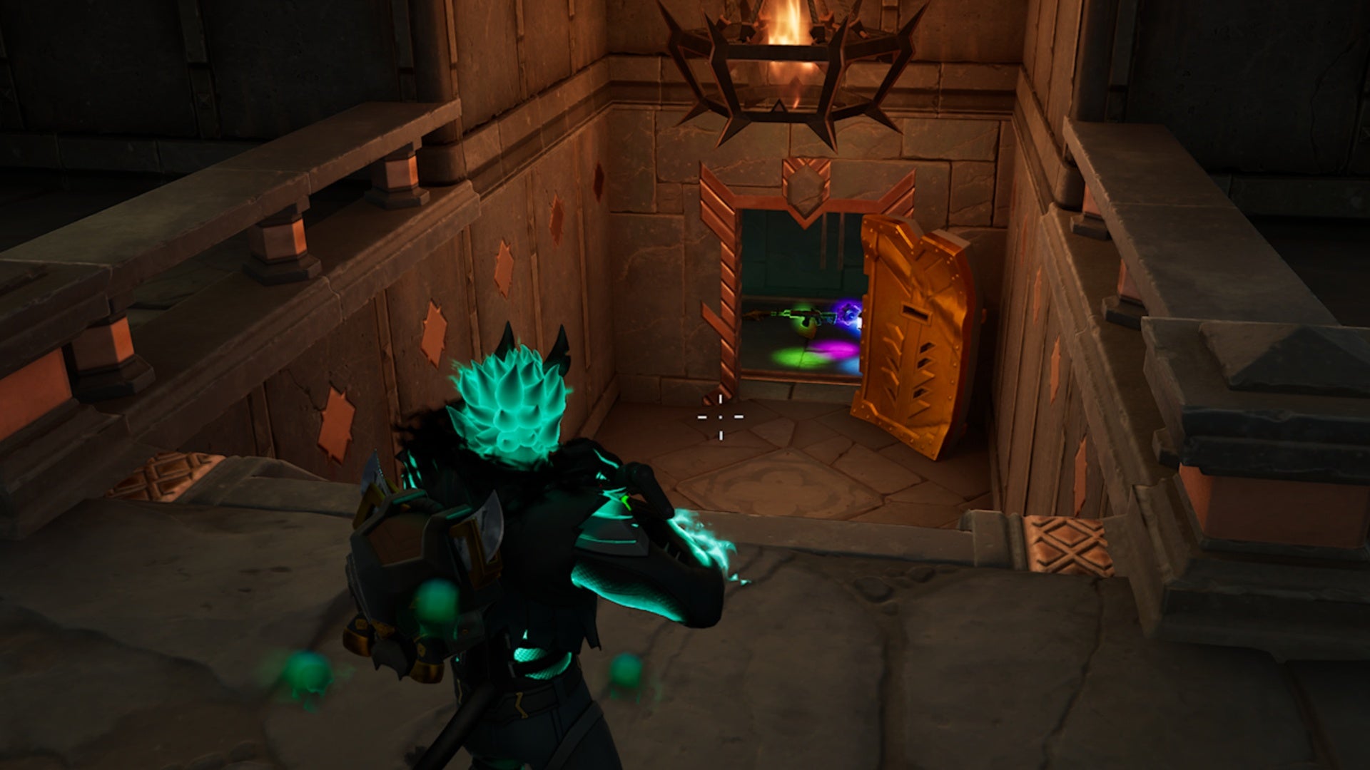 fortnite cerberus player looking down at midas jail