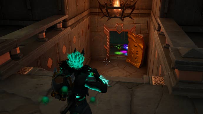 fortnite cerberus player looking down at midas jail