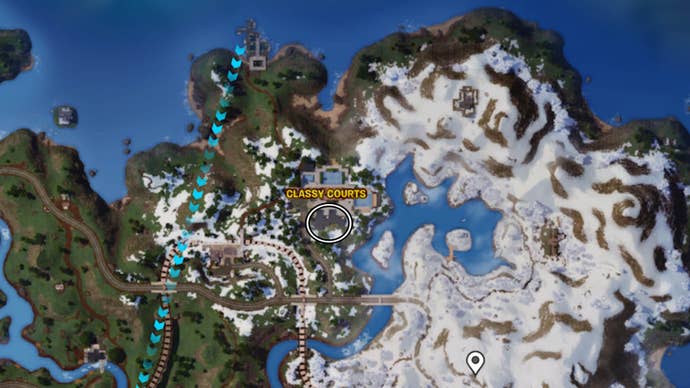 fortnite classy courts oscar map location