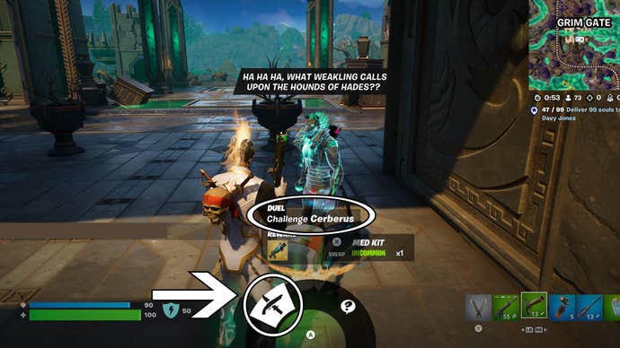 fortnite duel challenge cerberus and rewards conversation option